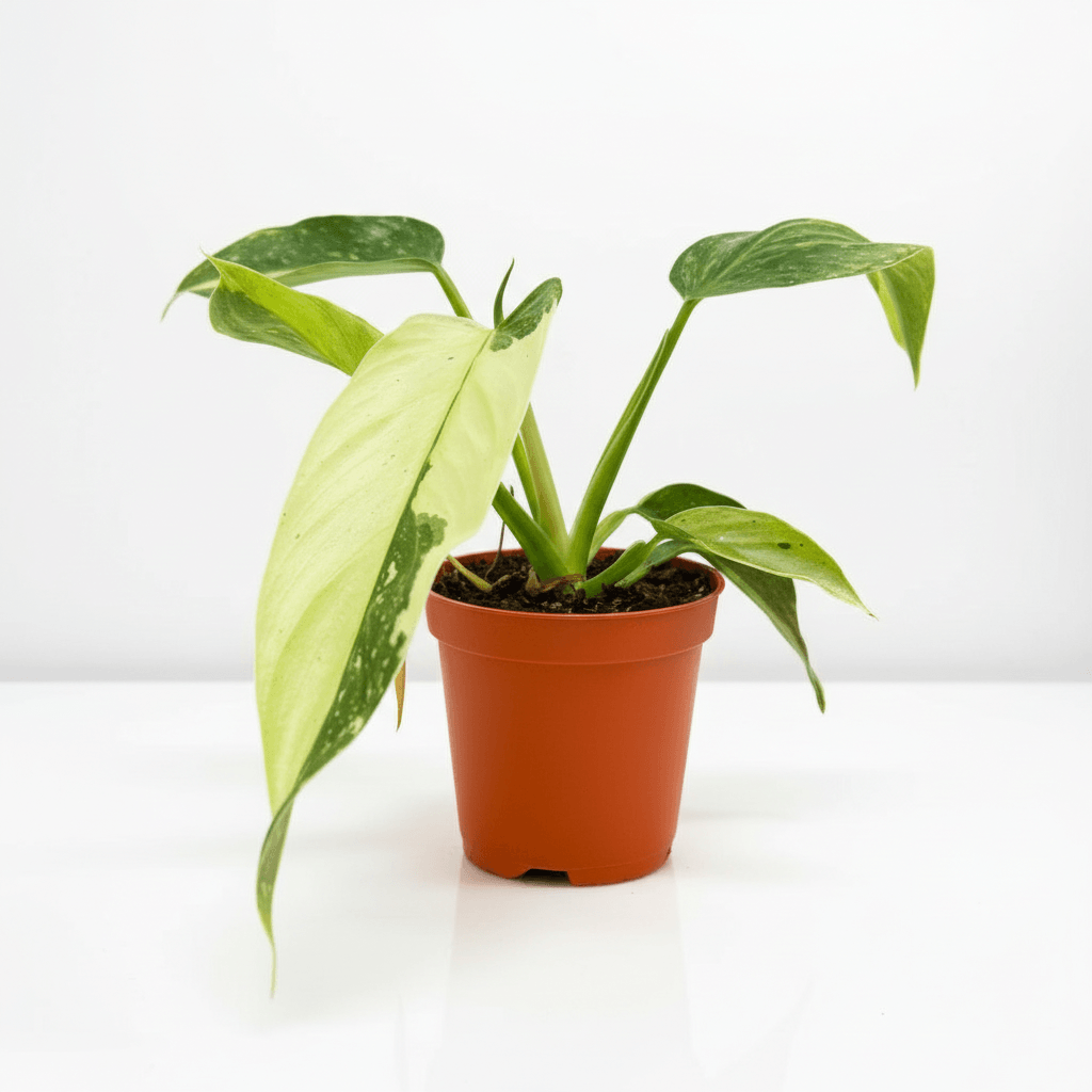 philodendron kolekcjonerski Philodendron Jose Buono (Philodendron hederaceum 'Jose Buono') Variegated Live Houseplant 4" Pot