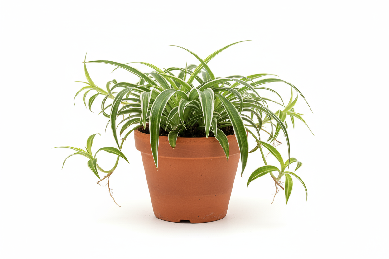 Spider Plant Reverse in Orange Pot | Live Spider Plant Potted for Delivery