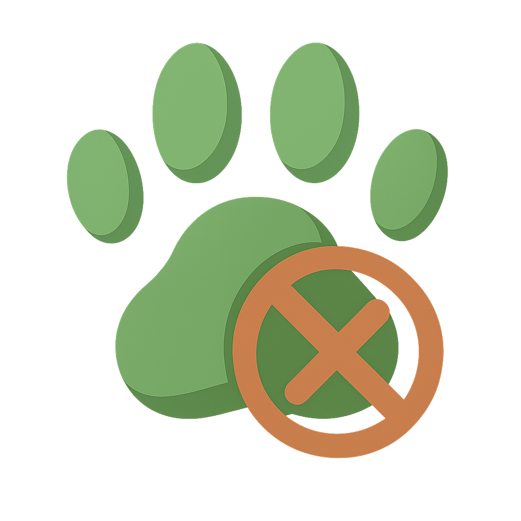 dog paw print with an x symbol