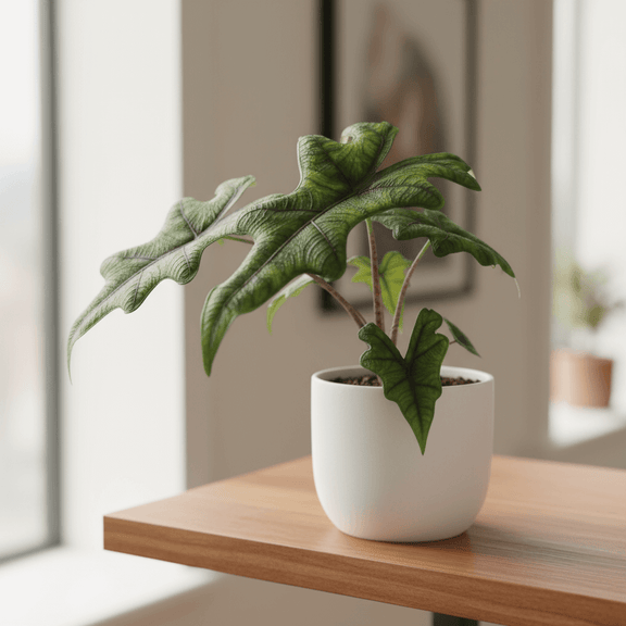 Alocasia Jacklyn close-up | Live Indoor Plant for Delivery | available at All About Planties™.