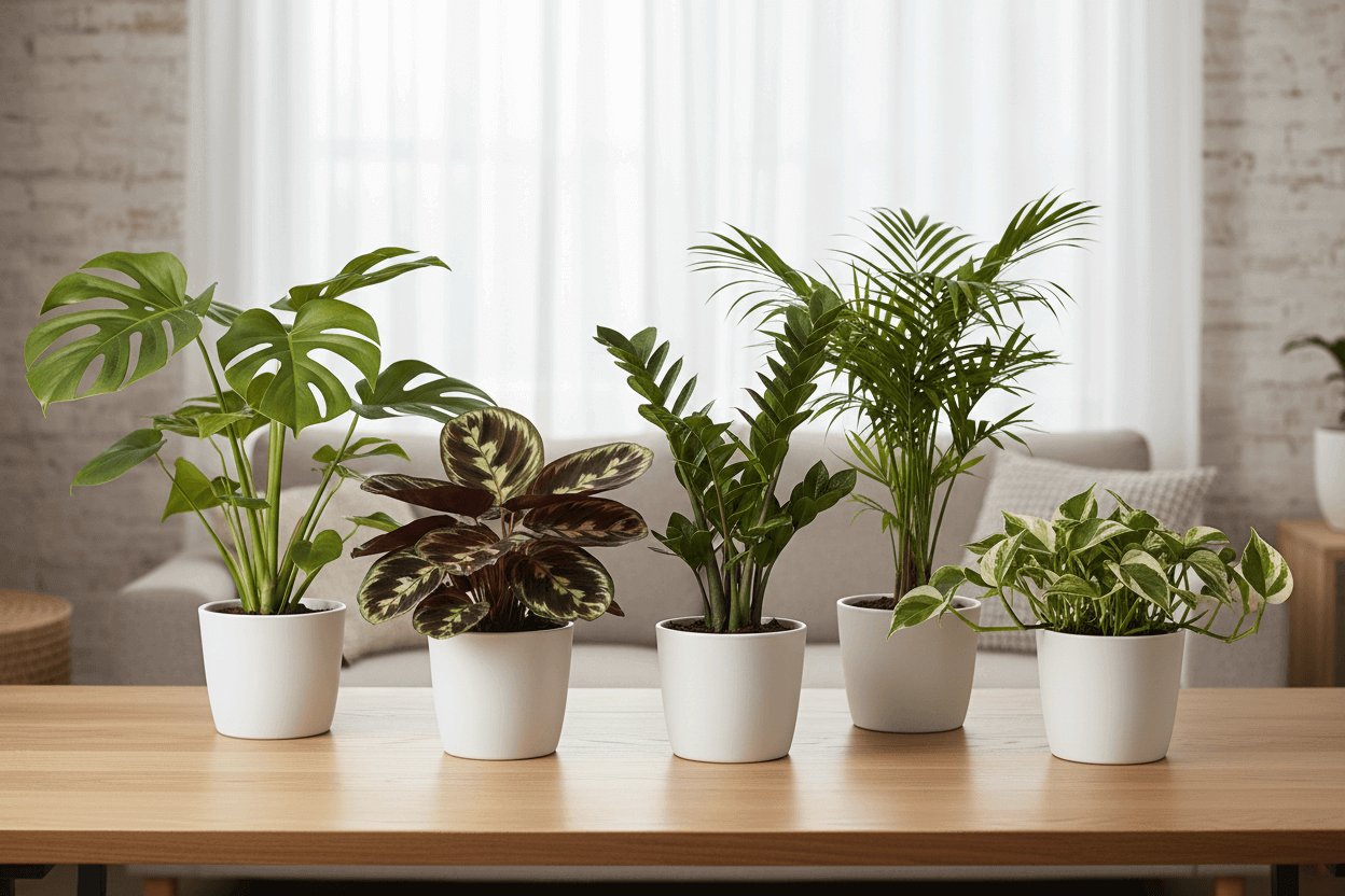 Colección de cinco plantas individuales