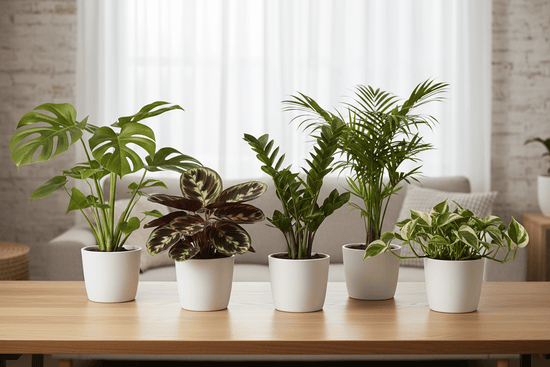 Colección de cinco plantas individuales