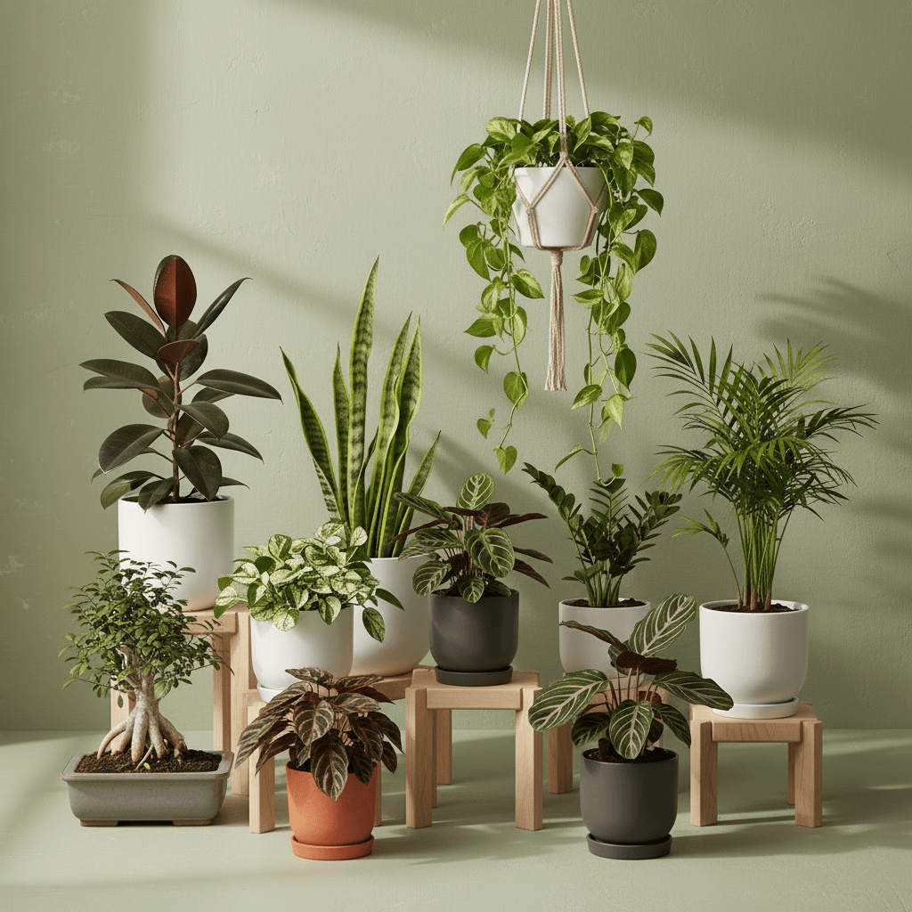Diverse houseplants collection for Facebook Ad