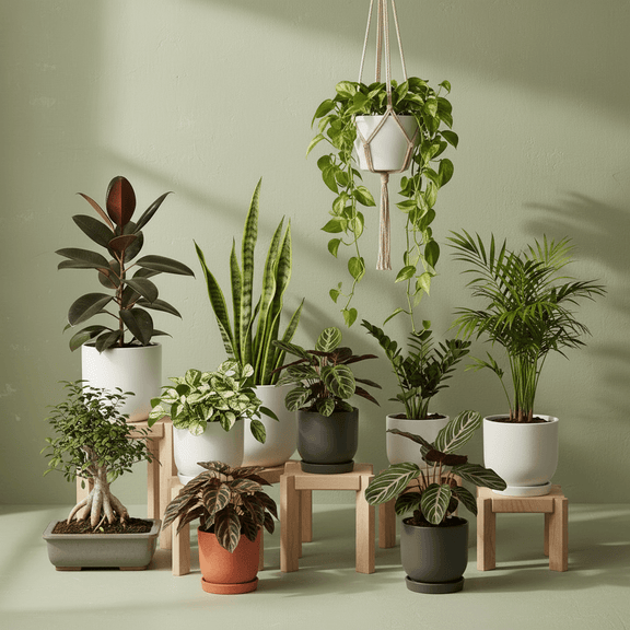 Diverse houseplants collection for Facebook Ad