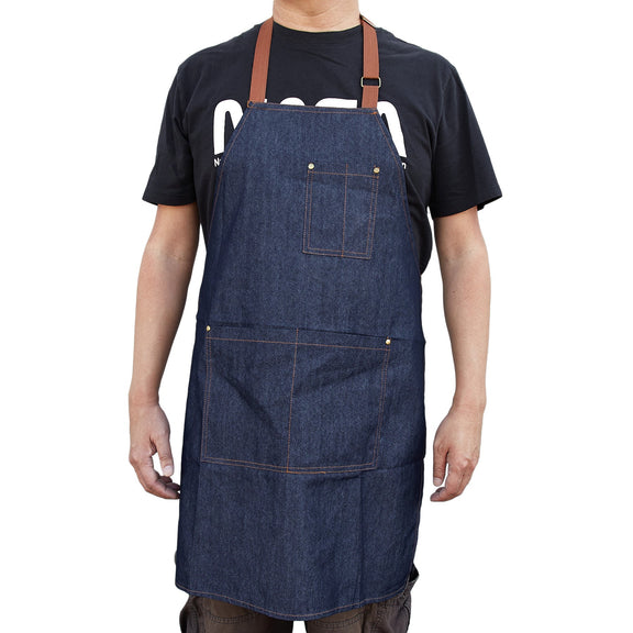 person wearing a gardening-apron