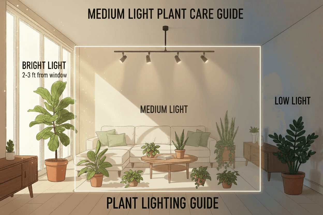Medium Light Plant Care Guide at All About Planties