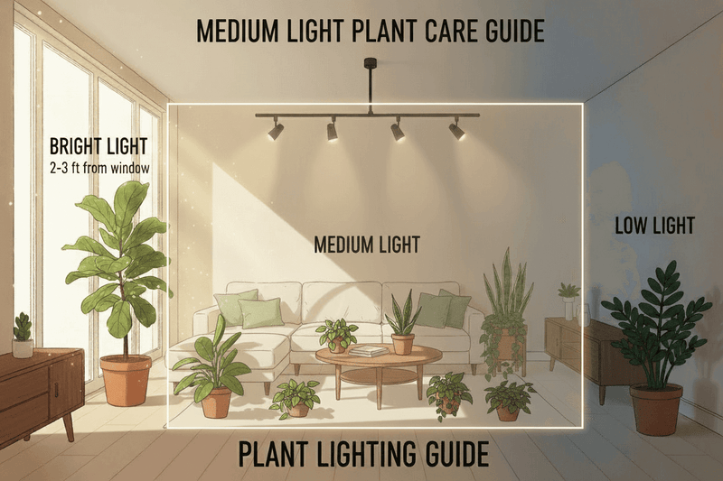 Medium Light Plant Care Guide at All About Planties