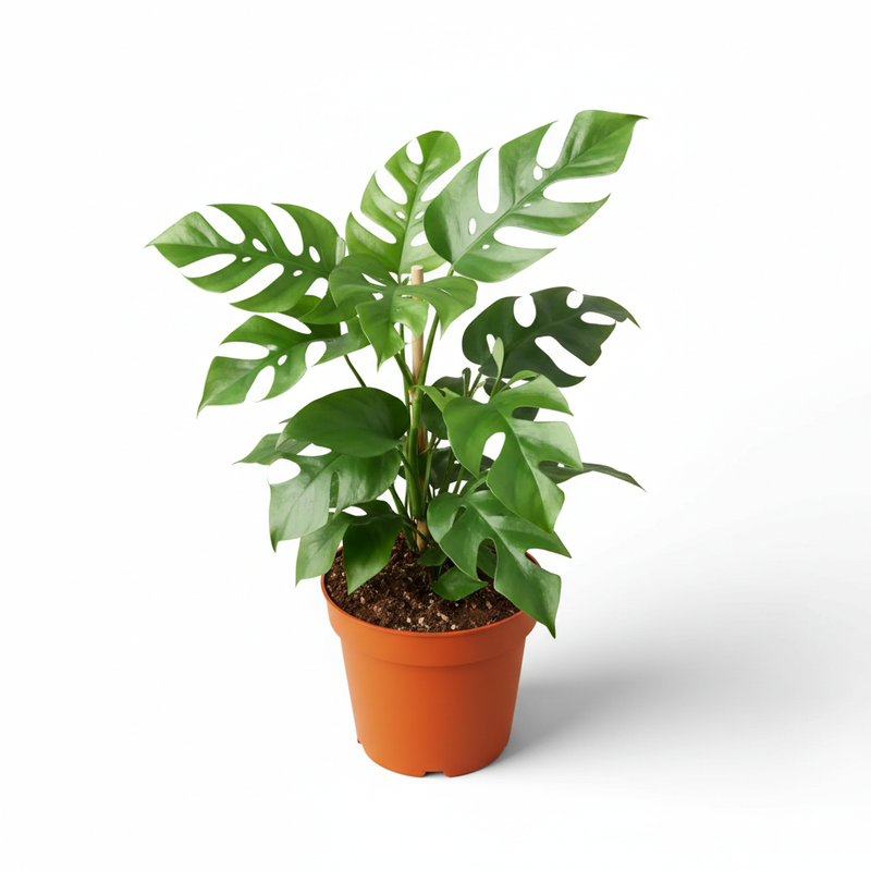 Mini Monstera hero - 6" pot - all leaves correct - square format