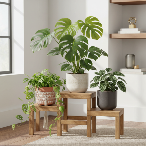 Monstera Bundle lifestyle - tropical jungle display