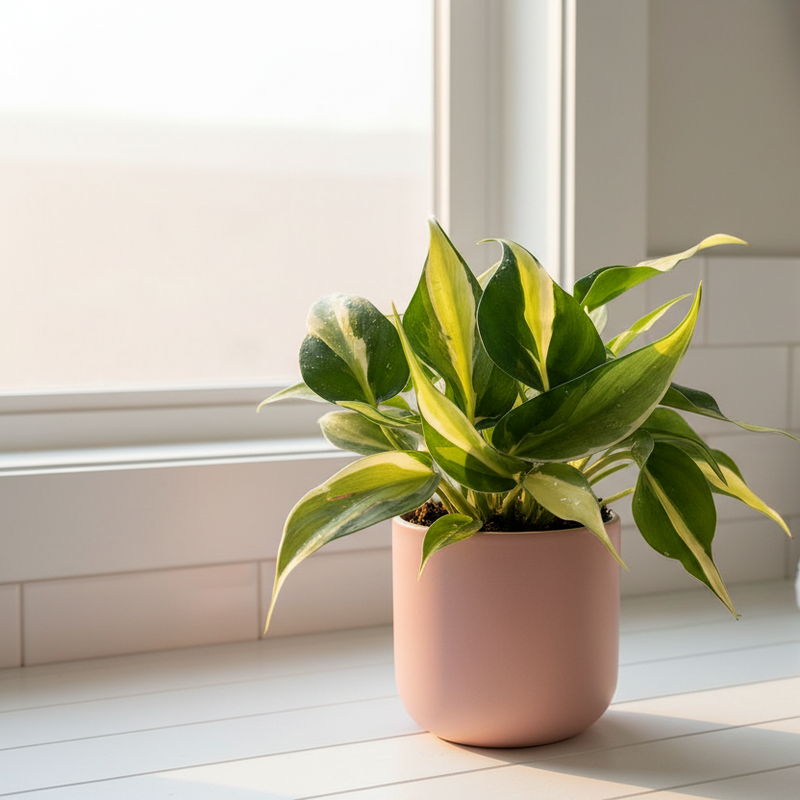 Philodendron Silver Stripe Windowsill Lifestyle