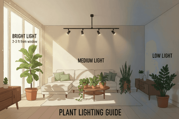 Plant Lighting Guide with Medium Light Table Plants