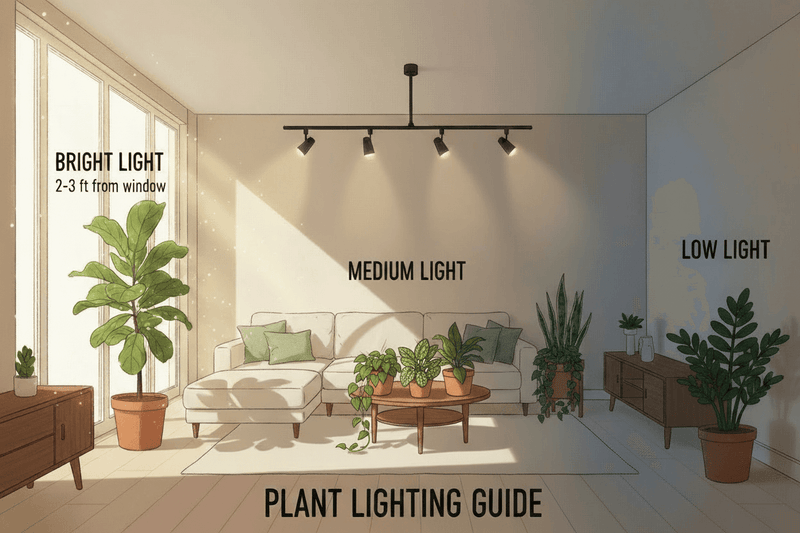 Plant Lighting Guide with Medium Light Table Plants