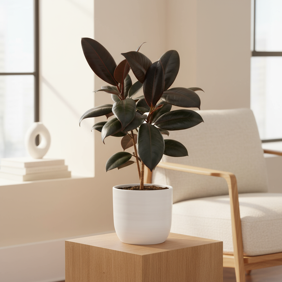 Rubber Plant Burgundy Indoor Plant available by All About Planties