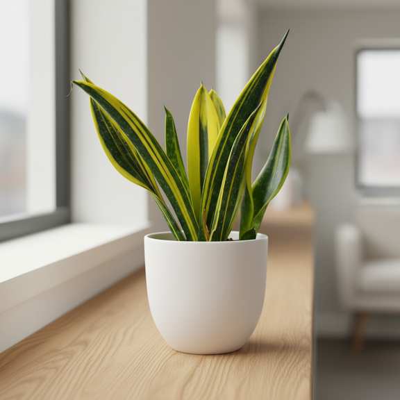 Snake Plant Gold Flame close-up - accurate colors
