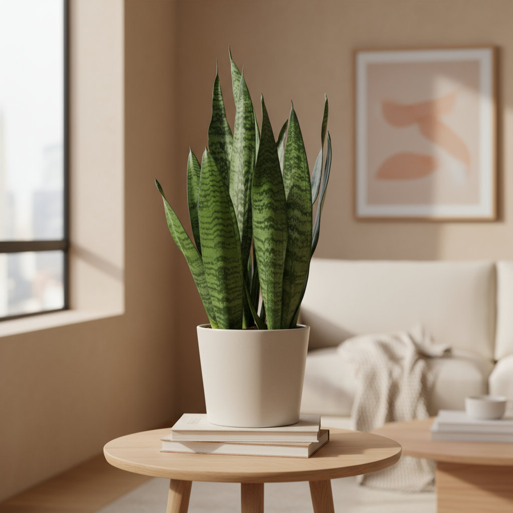 Snake Plant Zeylanica in living room available by All About Planties™