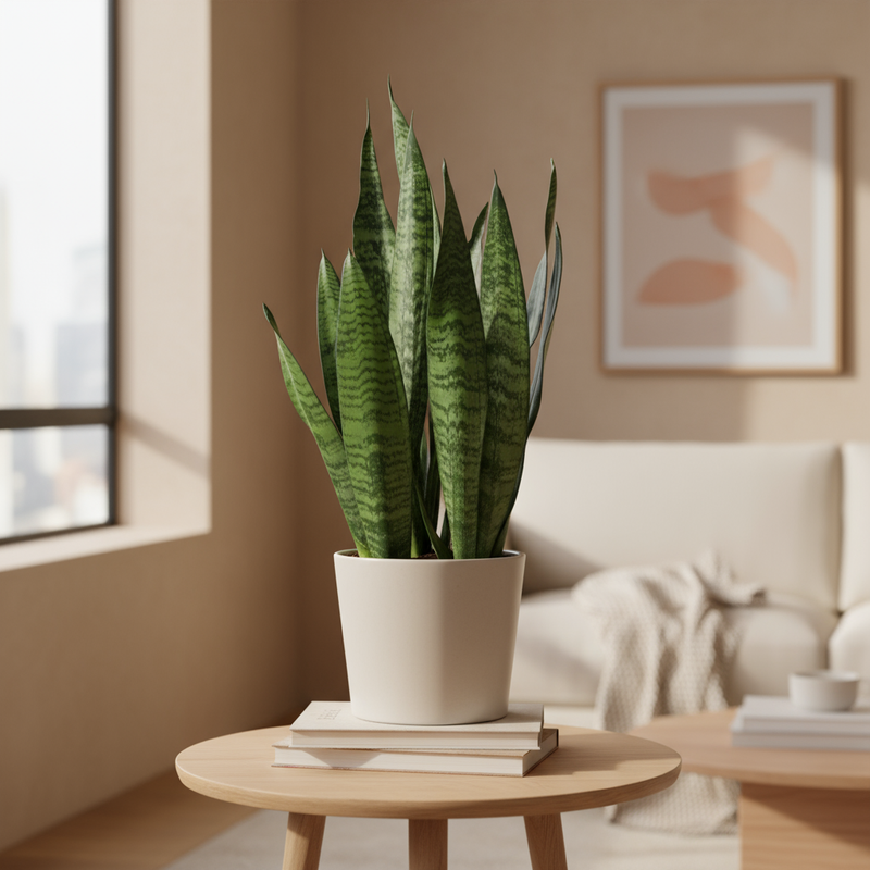 Snake Plant Zeylanica in living room available by All About Planties™
