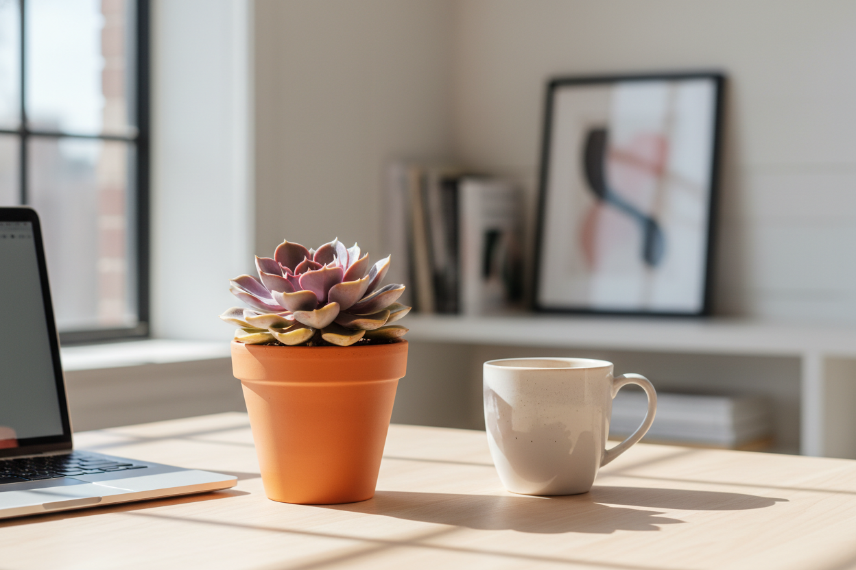 Succulent Subscription on Desk - Lifestyle